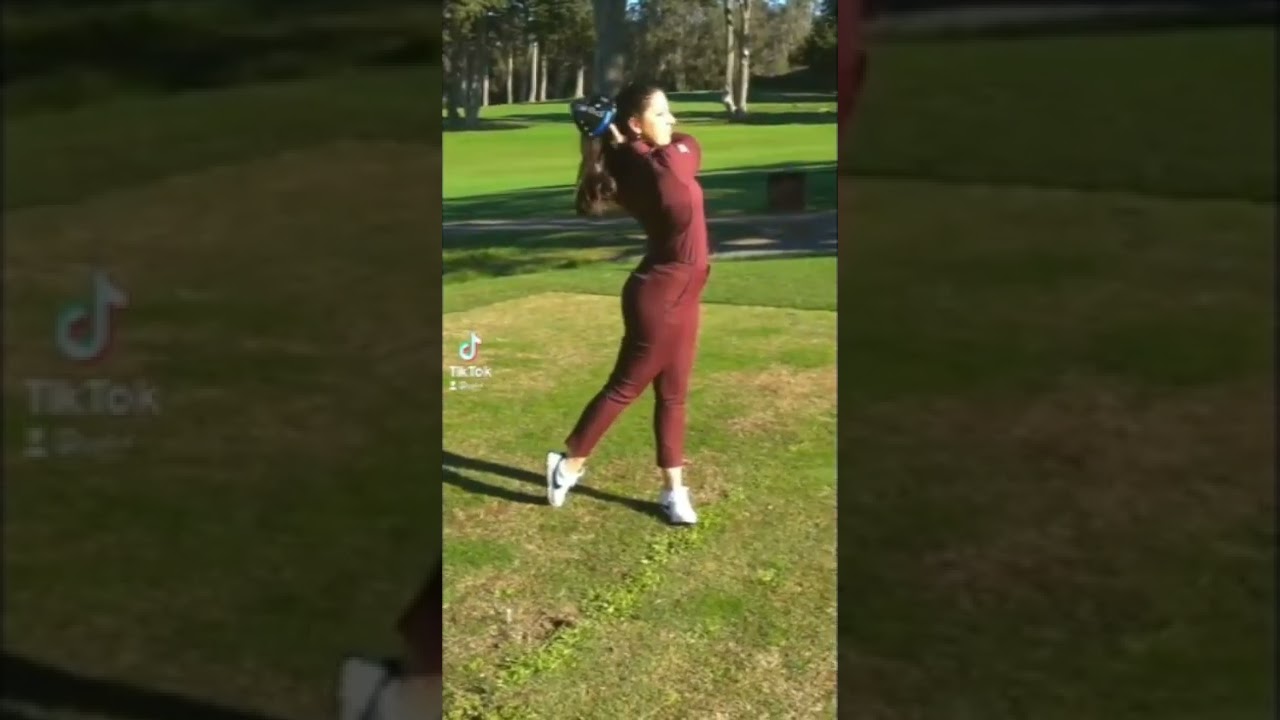 This girl has The Best / Worst Golf Swing ? ⛳ Then Fails :) #shorts #golf #golfswing