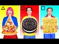 GEOMETRIC SHAPES FOOD CHALLENGE #4 | Eating Funky & Gross Impossible Foods by Ideas 4 Fun Challenge