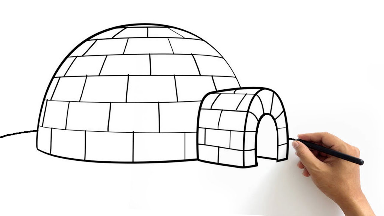 Igloo coloring page | Free Printable Coloring Pages