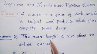 Defining and non-defining Relative Clauses.(part -1)  English Badi 