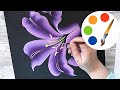 One Stroke, How to paint a purple lily