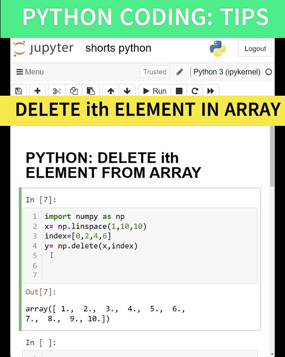 PYTHON PLOTTING| NUMPY| DELETE|REMOVE element IN ARRAY #youtubeshorts # ...