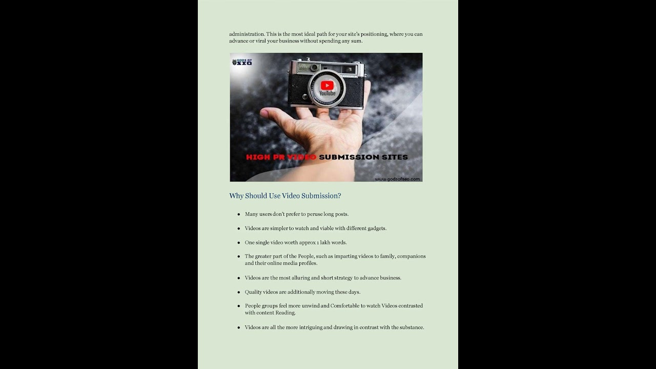 Top High PR Video Submission Sites List