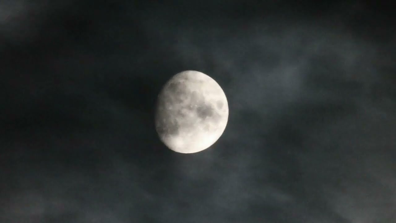 Observe Lunar Moment 10: October Moon with Hazy, Spooky Cloud Cover in Western Erie County, PA