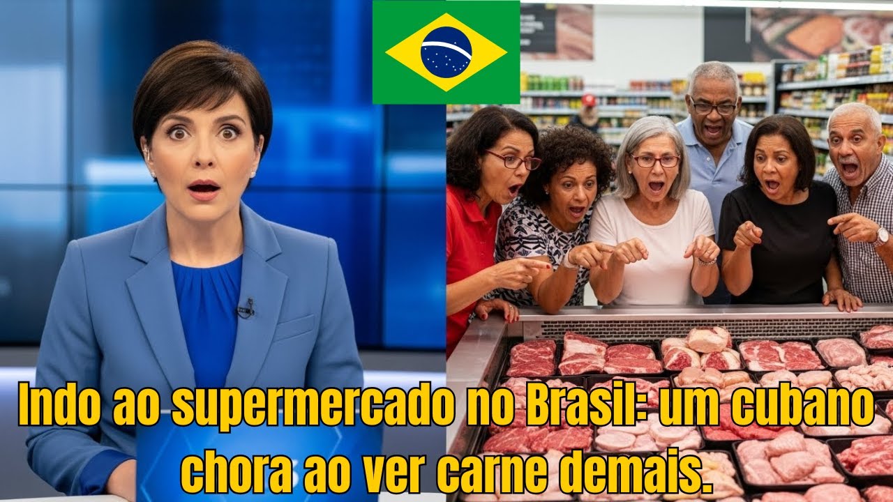 Indo ao supermercado no Brasil: um cubano chora ao ver carne demais.