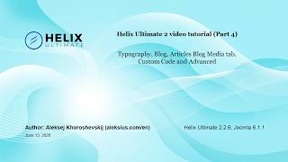 Helix Ultimate Joomla free template (Part 4)