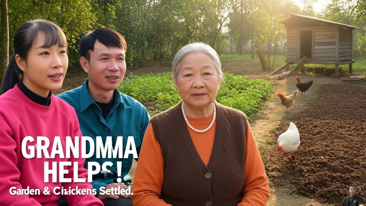 Grandma lends a hand: The vegetable garden is tidy again, and the chicken flock is finally settled