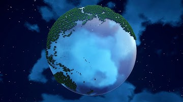 Abstract Planet Earth on the clouds background. Looping