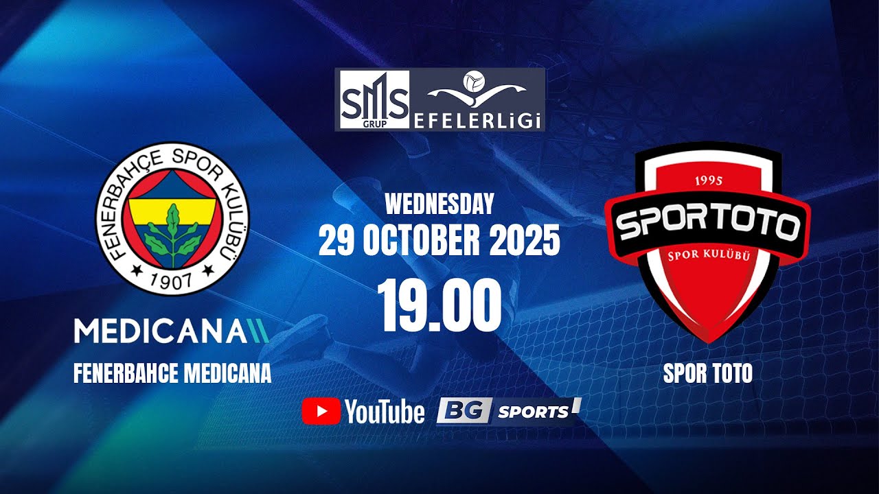 LIVE🔴 : Fenerbahçe Medicana vs Spor Toto | SMS Grup Efeler Ligi 2025/26 | 29.10.25