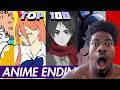 ANIME NOOB REACTS TO "TOP 100 Most Popular Anime Ending Songs of all time"