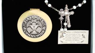 First Communion Pearl Rosary and Keepsake Box