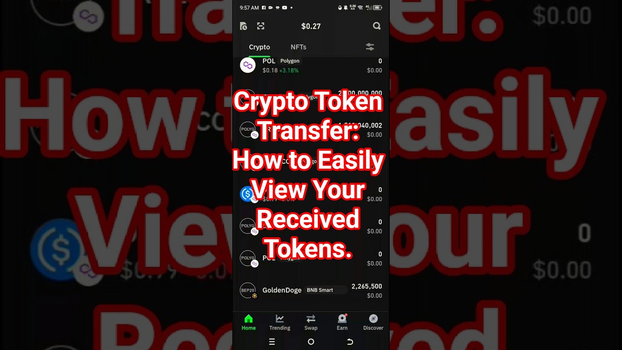 Crypto Token Transfer: How to Easily View Your Received Tokens. 