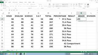 Formula of Sum, Percentage, If Function, Merge & Center MS Excel 2013 Tutorial in Hindi