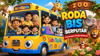 Roda Bis Berputar 🚌 Petualangan di Kebun Binatang | Lagu Anak Indonesia | Animasi 3D Kartun Lucu