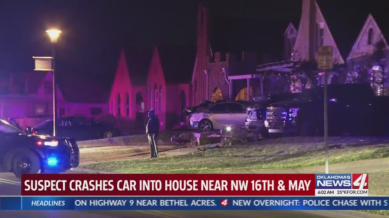 Car crashes into home in NW Oklahoma City - YouTube
