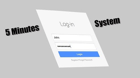 PHP Tutorial: 5 Minutes Login System