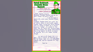 Netaji jayanti speech in English | Subhash Chandra Bose speech in English l Netaji jayanti speech
