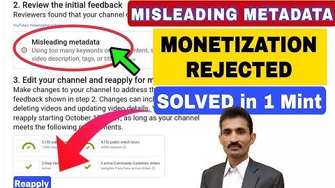 Youtube Monetization Problem Misleading metaData | How to Fix misleading metadata on youtube