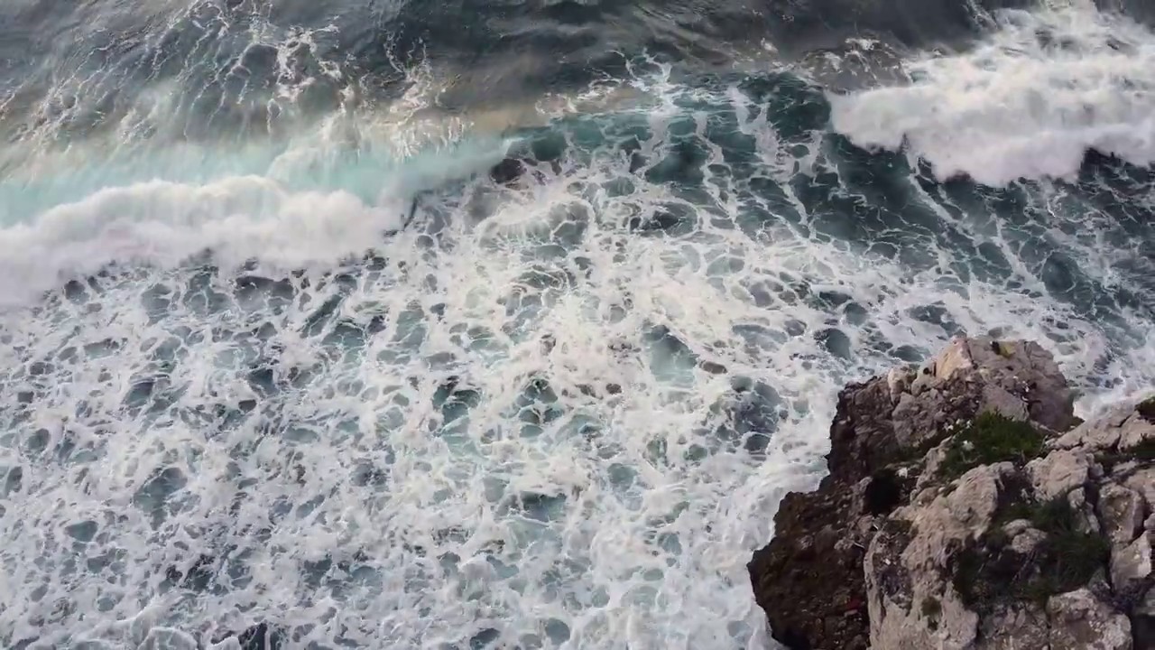 Aerial view of waves in Gibraltar