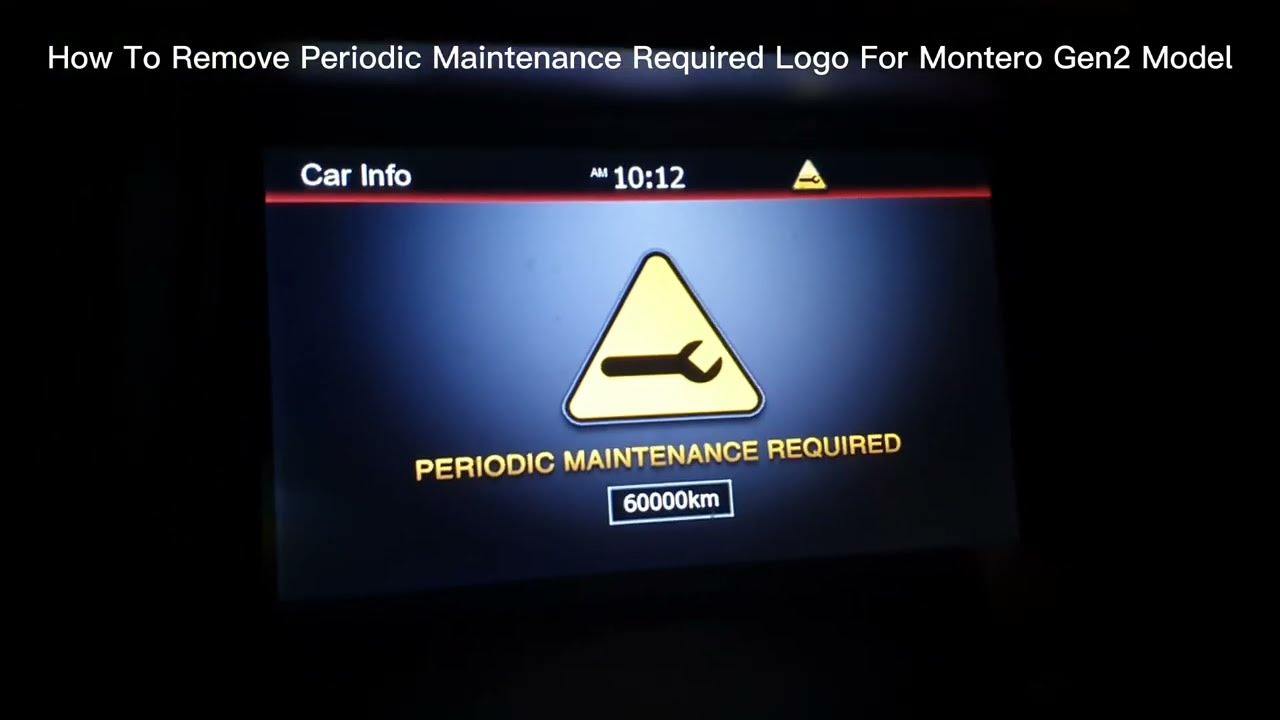 PERIODIC MAINTENANCE REQUIRED WARNING SIGN SA MITSUBISHI MONTERO SPORT GEN 2 HOW TO REMOVE