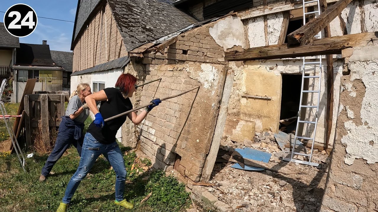 Near Accident During Chicken Coop Removal ep24 230 yr Old Farmhouse