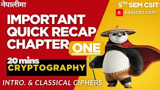 Imp. Chapter 1 Cryptography | Intro. & Classical Ciphers | BSc. CSIT 5th Semester | Nepali