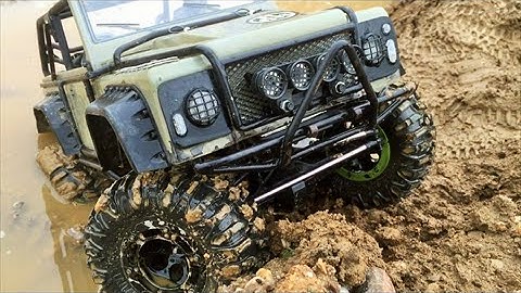 RC military action / rc dingo mud adventure! big axial scx10 fun! big v8 sound!