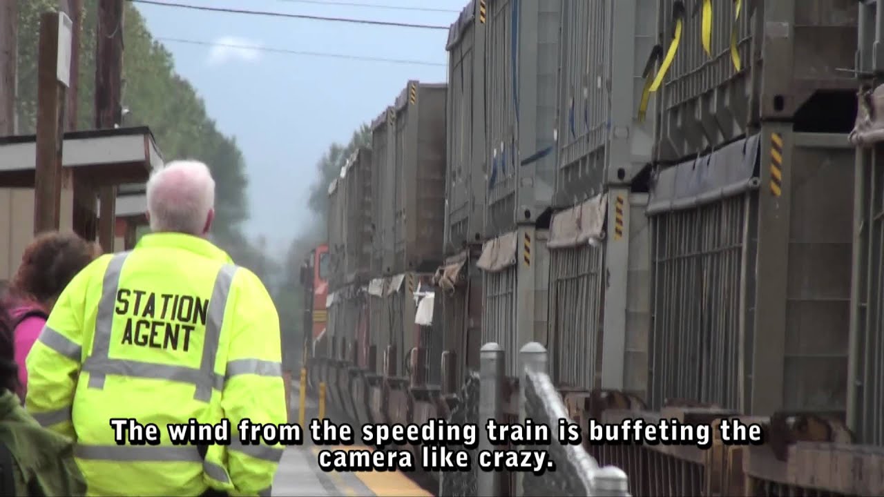 Three trains at Tukwila Station, 5-5-2014