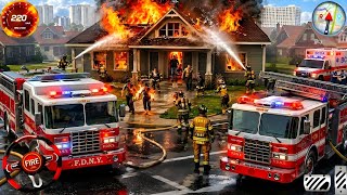 Симулятор спасения на пожарной машине — Американский 911: Вождение пожарной машины 3D — Геймплей ... screenshot 3