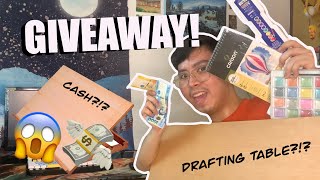 GIVEAWAY SPECIAL Art supplies, money and drafting table?!  SALI NA!!