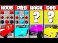 Minecraft Battle: SUPER CAR CRAFTING CHALLENGE - NOOB vs PRO vs HACKER vs GOD ~ Minecraft Animation