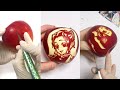 【鬼滅の刃】胡蝶しのぶを彫刻のプロがりんごに彫ってみた！A professional  carver carved "Shinobu Kocho" from into an apple!