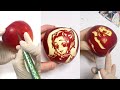 【鬼滅の刃】胡蝶しのぶを彫刻のプロがりんごに彫ってみた！A professional carver carved "Shinobu Kocho" from into an apple!