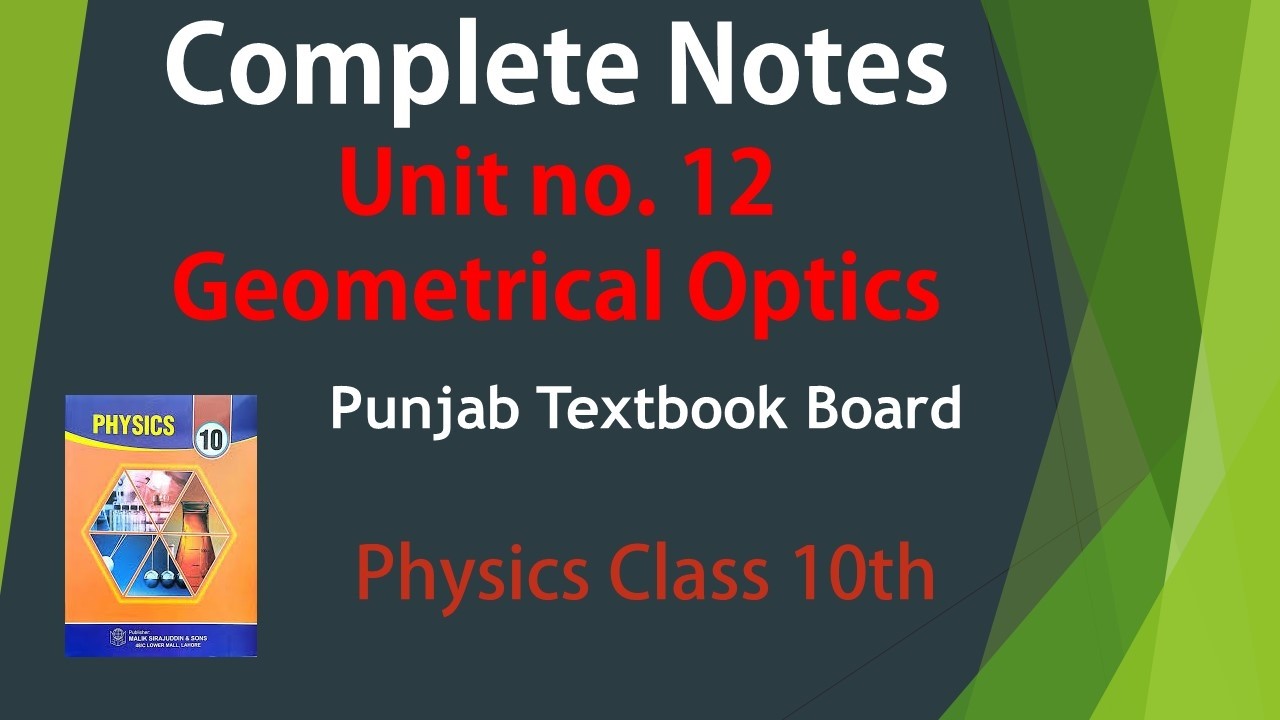 Notes - Geometrical Optic - Physics Class 10th - Unit no. 12 - PTB ...