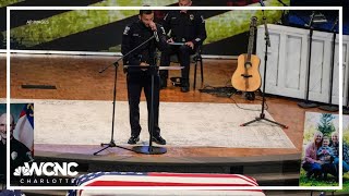 CMPD officer gives emotional speech during Officer Joshua Eyer's funeral