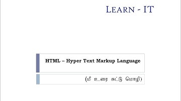 HTML in Tamil - Part 11 (Block & Inline elements)