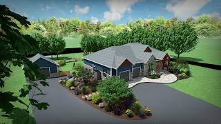 Oxford Station Country Home 3D Landscape Design with Swim Spa and Fire Pit