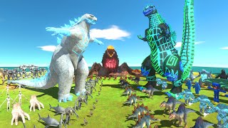 Frostbite Godzilla VS Volcanic Biollante VS Blue Shin Godzilla - Animal Revolt Battle Simulator