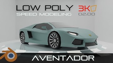 Lamborgini Aventador - Low poly  3D car - Blender 3.3
