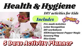 Health and Hygiene Activities at Home | Playway Learning |Activity Planner | 5 Days