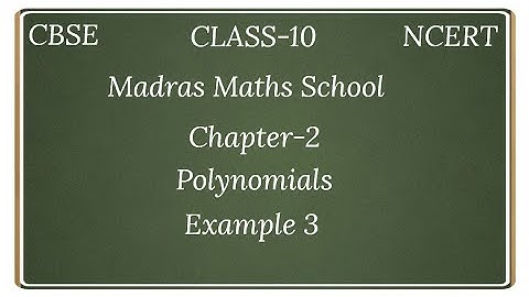 Cbse class10 NCERT maths chapter 2 polynomials EXAMPLE 3 IN TAMIL