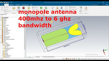 400MHz to 6GHz bandwidth monopole antenna with results CST HFSS
