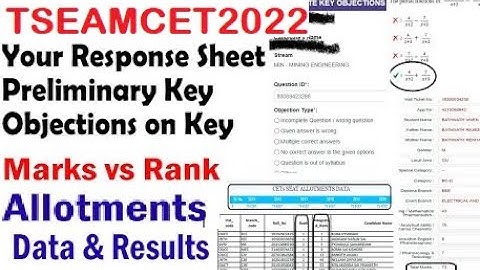 TS EAMCET 2022 KEY PAPER | TS EAMCET 2022 Marks vs Ranks | ts eamcet key paper 2022