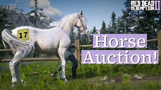 HORSE AUCTION AND BARN MORNING ROUTINE  Red Dead Redemption 2 Realistic Roleplay | Pinehaven