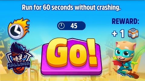Talking Tom Herodash Run For 60 Seconds Without Crashing