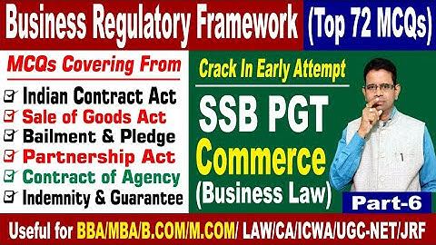 Top 72 MCQs on Business Regulatory Framework #businesslaw #pgtommerce #nta #bcom #mcom #mba #bba
