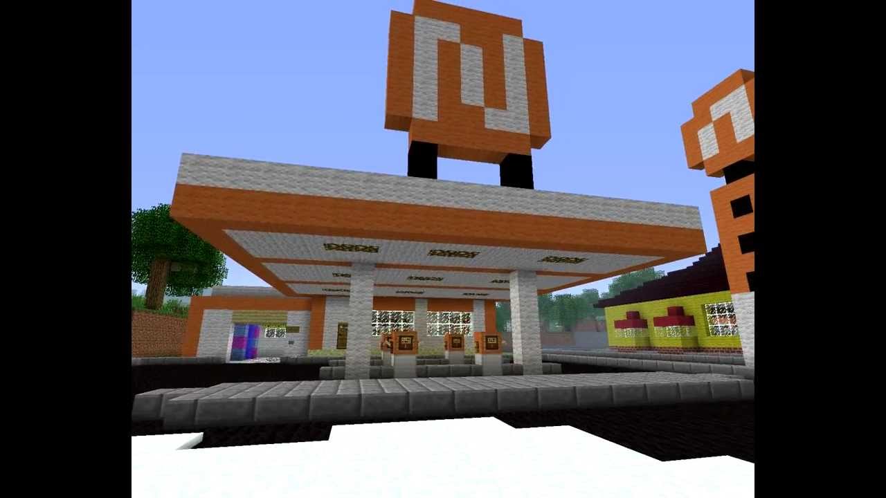 Minecraft - McDonald's i stacja benzynowa - YouTube