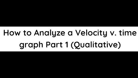 How to analyze a velocity v  time graph part 1 (qualitative)
