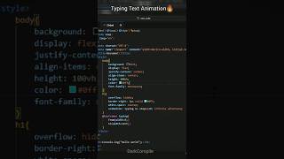 Typing Text Animation (HTML CSS)🔥☠️#codemasters #codingtutorial #codinglife