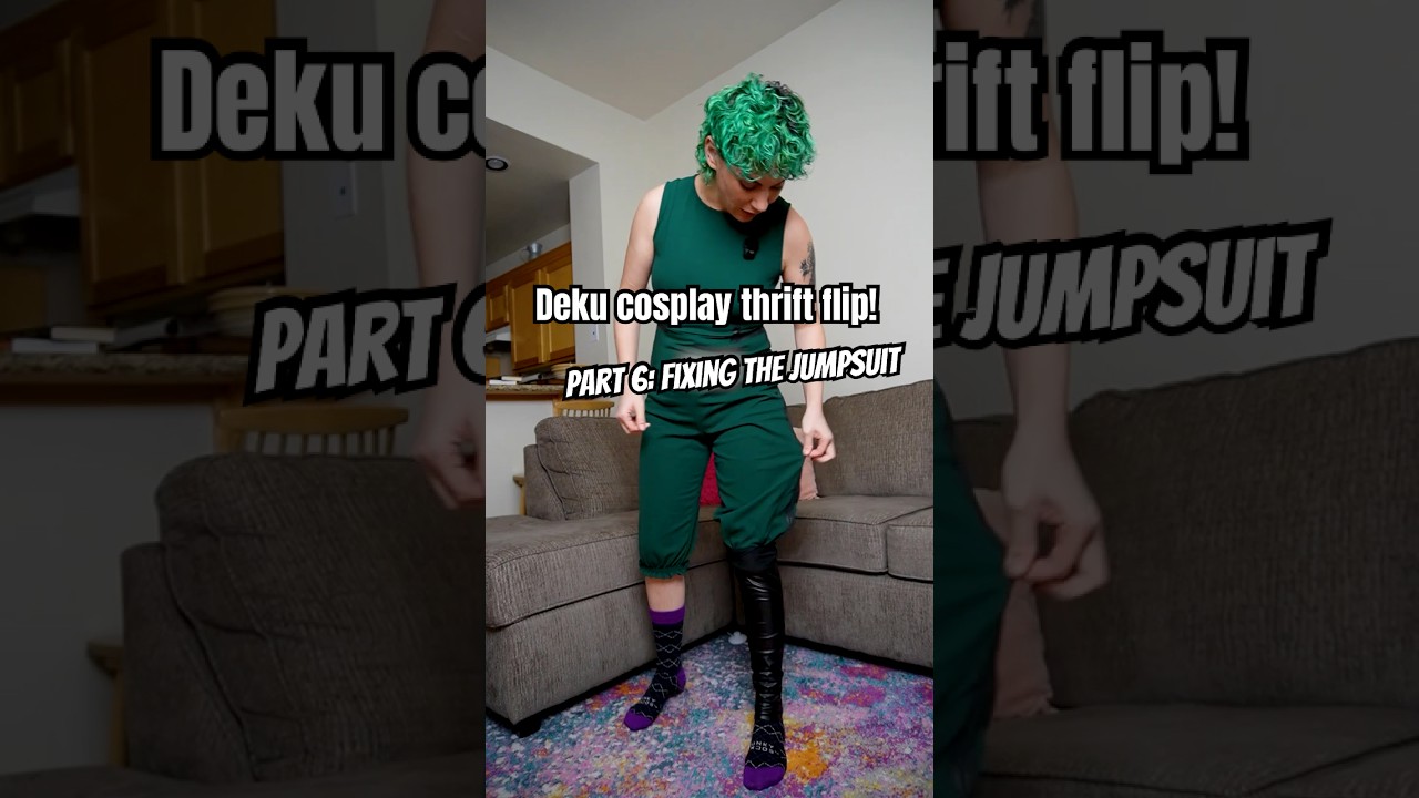 ⚠️ PART 6: learn to add elastic to your cosplays ⚠️ #myheroacademia #thriftflip #dekucosplay